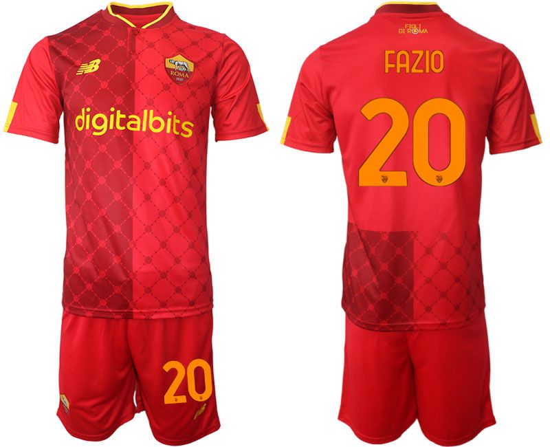 Men 2022-2023 Club AS Rome home red #20 Soccer Jersey->customized soccer jersey->Custom Jersey